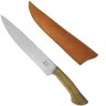 Faca Chef Artesanal Churrasco 11' Full Tang Aço Inox 420c Cabo Madeira Imbuia Bainha de Couro - 1