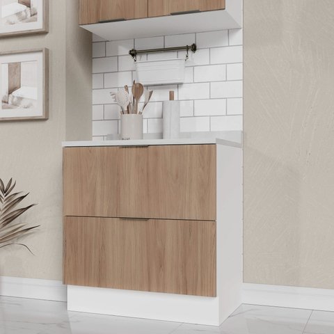 Balcão 2 Gavetões com Tampo e Rodapé Ipanema CabeCasa MadeiraOriginals