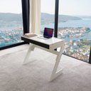 Ver imagem 1 de Escrivaninha Mesa Escritório Retangular / Sete 93cm Branco