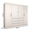 Ver imagem 5 de Guarda-roupa Casal Luxúria 4 Portas 6 Gavetas Branco - Panorama Móveis