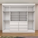 Ver imagem 6 de Guarda-roupa Casal Luxúria 4 Portas 6 Gavetas Branco - Panorama Móveis