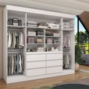Ver imagem 3 de Guarda-roupa Casal Luxúria 4 Portas 6 Gavetas Branco - Panorama Móveis