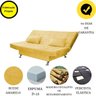 Sofá Cama Casal com Almofadas Rivera Suede Amarelo - 5