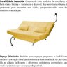 Sofá Cama Casal com Almofadas Rivera Suede Amarelo - 6