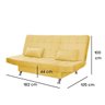 Sofá Cama Casal com Almofadas Rivera Suede Amarelo - 3