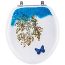 Ver imagem 1 de Assento Sanitário Almofadado Oval Branco Decorado Borboleta