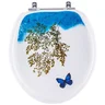 Assento Sanitário Almofadado Oval Branco Decorado Borboleta - 1