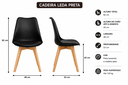Ver mais imagens de Kit 4 Cadeiras Polipropileno Leda Preta Base Wood La Mobilia: Design Sala de Jantar