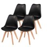 Conjunto 04 Cadeiras Eames Wood Leda Design - Preta - 1