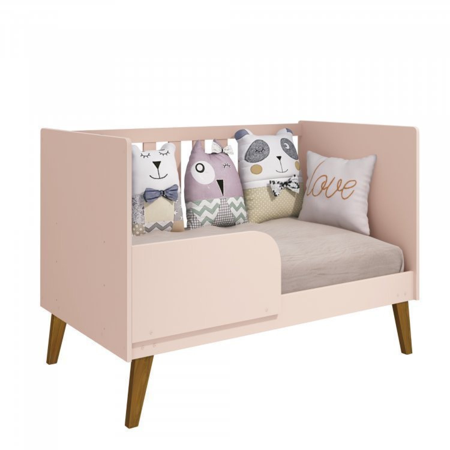 Quarto para Bebê Completo Berço Retrô com Cômoda e Guarda Roupa 4 Portas Ayla  - 6