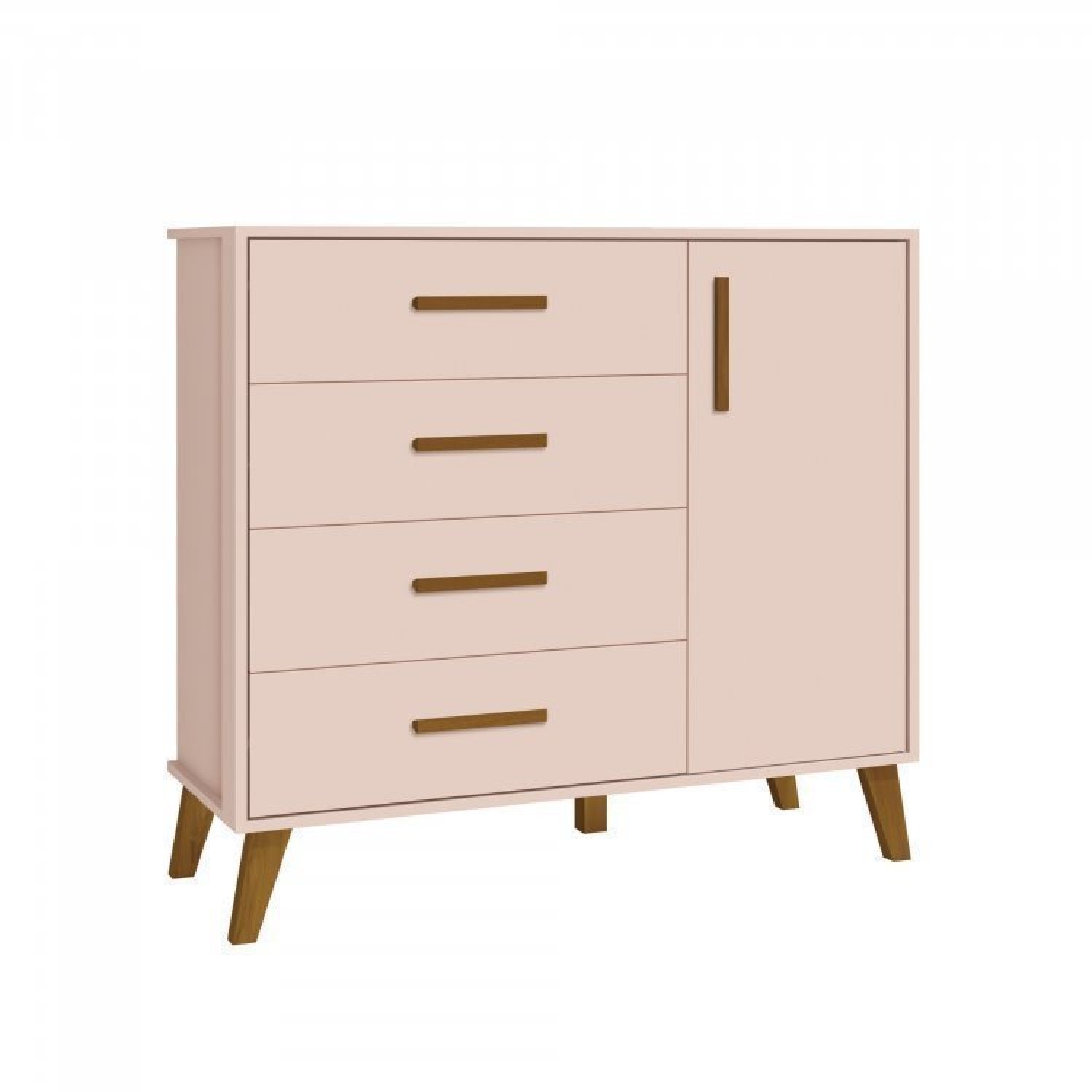 Quarto para Bebê Completo Berço Retrô com Cômoda e Guarda Roupa 4 Portas Ayla  - 10