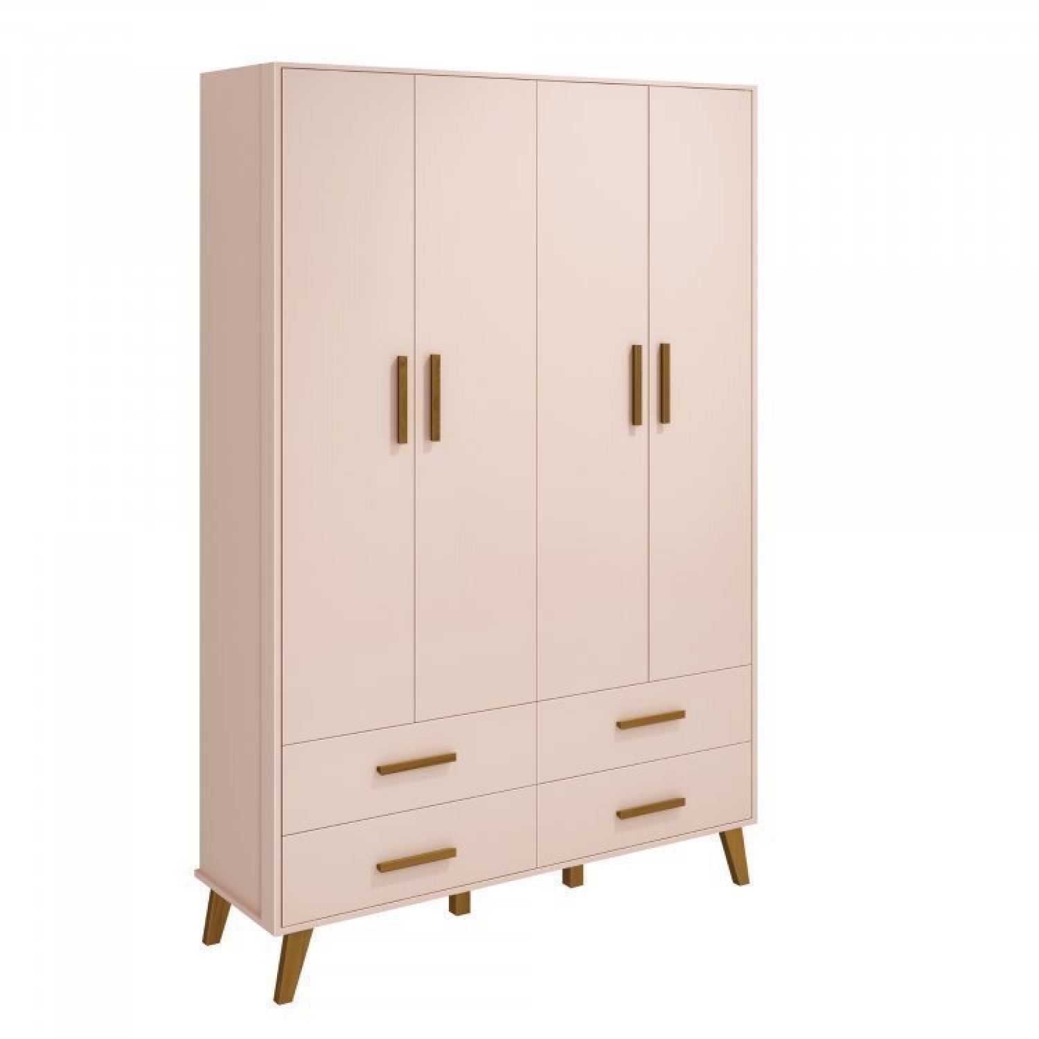Quarto para Bebê Completo Berço Retrô com Cômoda e Guarda Roupa 4 Portas Ayla  - 17