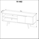Ver imagem 4 de Rack para TV até 55 Polegadas 160cm Pés em Madeira Maciça 2 Portas R1482 Marrom