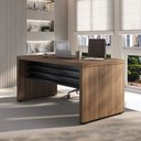 Ver imagem 3 de Mesa para Escritório Tamburato Nogal/preto 6363 - Artany Móveis