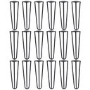 Ver imagem 1 de Kit 18 Pés de Metal 25 CM Hairpin Legs Mesas de Centro Puffs Preto