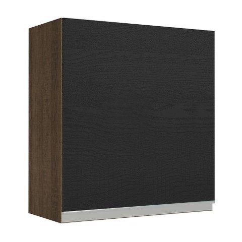 Armário de Cozinha Aéreo 60 cm 1 Porta Rustic/Preto Glamy Madesa