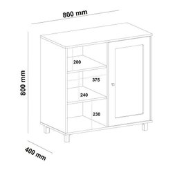 Kit 3 Peças com Rack para TV até 75 Polegadas, Buffet e Mesa de Centro Memphis - 5