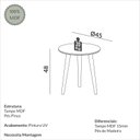 Ver imagem 3 de Mesa de Canto Redonda Lisboa 45cm Off White/freijó - Dalla Costa