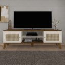 Ver imagem 2 de Kit 3 Peças com Rack para TV até 75 Polegadas Buffet e Mesa de Centro Memphis Saara Artely Bege
