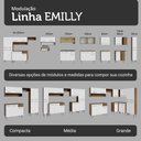 Ver mais imagens de Armário de Cozinha Completa 229cm Rustic/branco Emilly Madesa 18 Rustic/branco