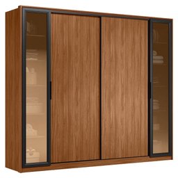 Guarda Roupa Casal Laredo Ambiente Nogueira Nude Prime Tx Flex com Vidro Reflecta Demóbile - Demartê - 6