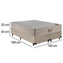 Ver imagem 3 de Cama Box Queen Bipartido Suede + Colchão Ortobom Airtech Molas Ensacadas 158x198x65 Bege