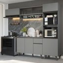 Ver imagem 1 de Armário De Cozinha Completa 260cm Cinza Nice 04 Cinza