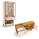 Ver imagem 6 de Conjunto Cristaleira e Buffet Aparador Decorativo Ópera/sollare Off White/cinamomo G26 - Hb Móveis