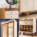 Ver imagem 7 de Conjunto Cristaleira e Buffet Aparador Decorativo Ópera/sollare Off White/cinamomo G26 - Hb Móveis