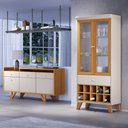 Ver imagem 4 de Conjunto Cristaleira e Buffet Aparador Decorativo Ópera/sollare Off White/cinamomo G26 - Hb Móveis