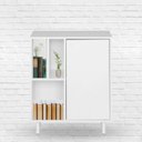 Ver imagem 1 de Armário para Escritório Baixo 1 Porta 5 Nichos Colab Branco