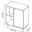 Ver imagem 4 de Armário para Escritório Baixo 1 Porta 5 Nichos Colab Branco