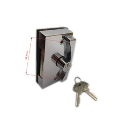 3530 - Fechadura bico de papagaio para porta de correr para vidro temperado blindex - Cromado - 4