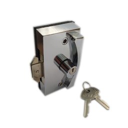3530 - Fechadura bico de papagaio para porta de correr para vidro temperado blindex - Cromado - 2