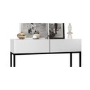 Ver imagem 3 de Aparador Buffet Pequeno Eros 90cm Branco Fosco 2 Gavetas Pés de Ferro Preto Cantinho do Café