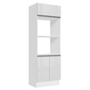 Ver imagem 1 de Torre Quente Armário de Cozinha Para 2 Fornos 100% MDF Portas Branco Brilho Acordes Madesa