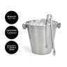 Balde para Gelo com Pegador Aço Inox Prime 1200ml - Tuut - 3