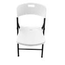 Ver imagem 6 de Kit 08 Cadeiras Dobráveis Max Branca com Estrutura Preta e 01 Mesa Dobrável 2m Branca