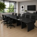 Ver imagem 1 de Plataforma de Trabalho 6,00 m para 10 Pessoas com Caixas de Tomadas e Pés Painel F5 Office