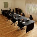 Ver imagem 6 de Plataforma de Trabalho 6,00 m para 10 Pessoas com Caixas de Tomadas e Pés Painel F5 Office