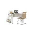 Ver imagem 1 de Mesa Para Computador Escritório e Gamer 2 Prateleiras Escrivaninha Branco - Qmovi