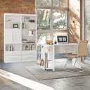 Ver imagem 3 de Mesa Para Computador Escritório e Gamer 2 Prateleiras Escrivaninha Branco - Qmovi