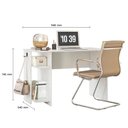 Ver imagem 4 de Mesa Para Computador Escritório e Gamer 2 Prateleiras Escrivaninha Branco - Qmovi