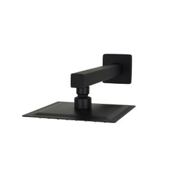 Ducha Quadrada Inox 15x15 Cm Preto Fosco com Cano Suporte de Parede Quadrado - 4