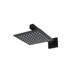 Ducha Quadrada Inox 15x15 Cm Preto Fosco com Cano Suporte de Parede Quadrado - 2