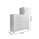Ver imagem 6 de Conjunto Quarto Infantil Luna Plus com Cama e Cômoda em MDP MDF Branco Conffort Casa