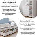 Ver imagem 2 de Conjunto Quarto Infantil Luna Plus com Cama e Cômoda em MDP MDF Branco Conffort Casa