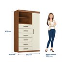 Ver imagem 4 de Multi-Cômoda 1 Porta 6 Gavetas Marabá