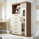 Ver imagem 2 de Multi-Cômoda 1 Porta 6 Gavetas Marabá com Espelho