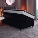 Ver imagem 2 de Cama Box Baú Solteiro Colchão Molas Ensacadas Real 88x188x68cm Preto / Cinza - Suporta até 130kg